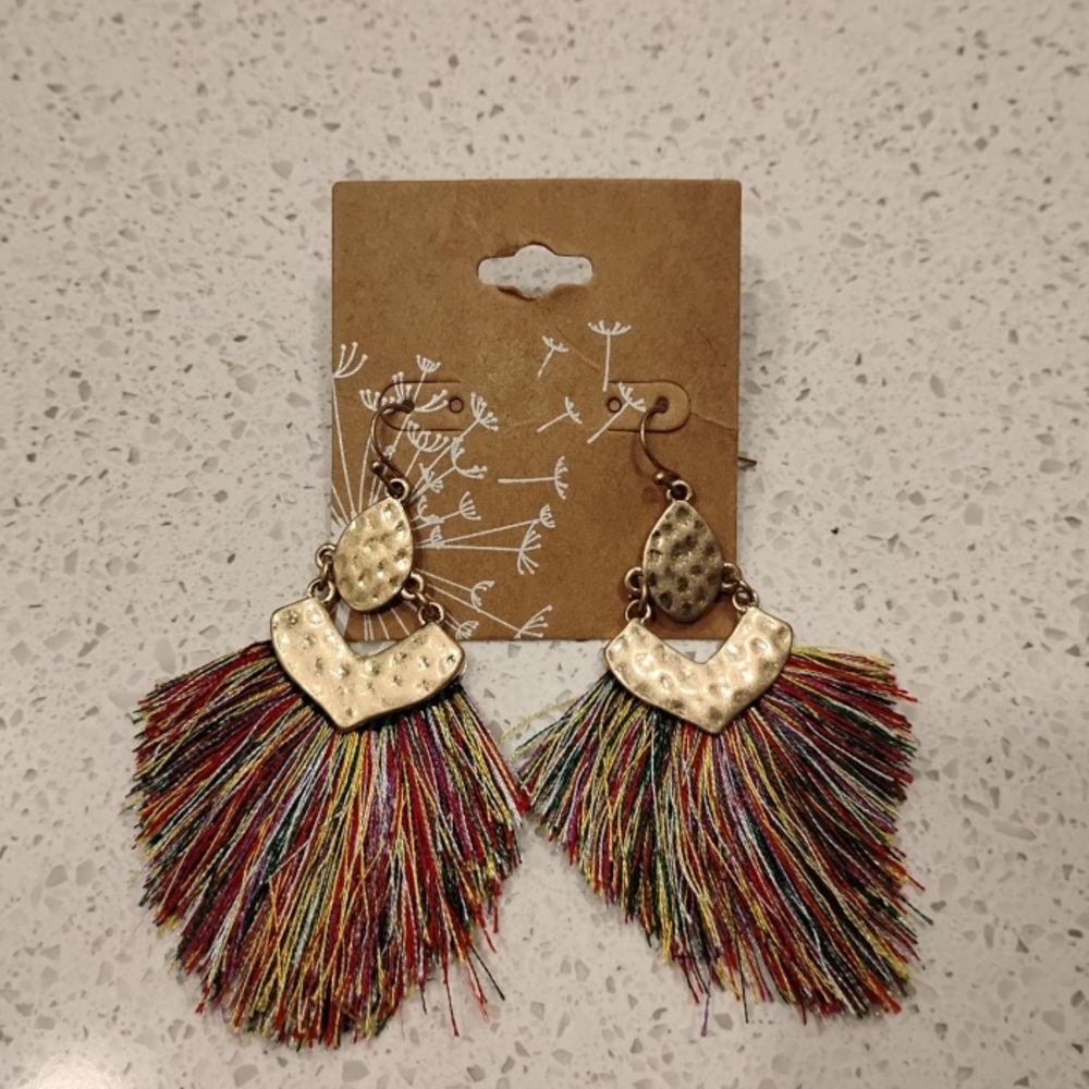 Multicolor Fringe Earrings